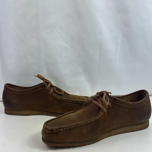 Clarks Shacre II Run Shoes Brown Leather  Mens Moccasin