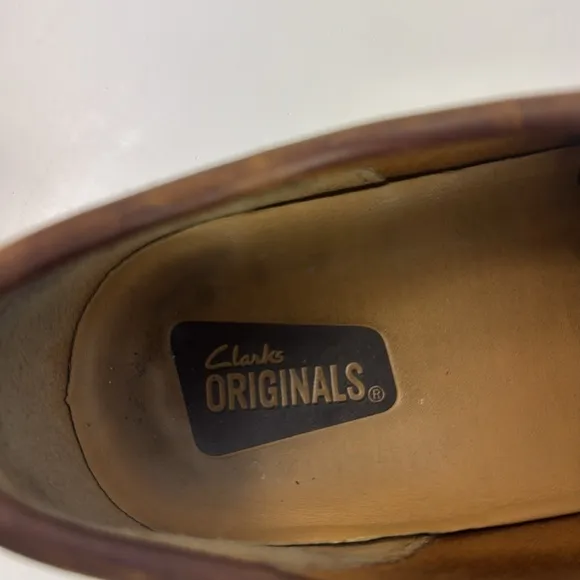 Clarks Shacre II Run Shoes Brown Leather  Mens Moccasin
