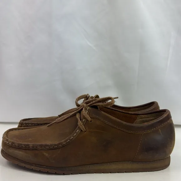 Clarks Shacre II Run Shoes Brown Leather  Mens Moccasin