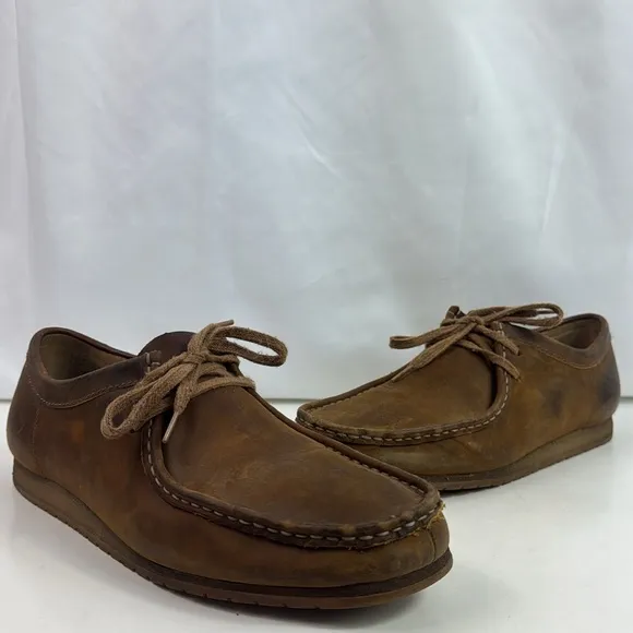 Clarks Shacre II Run Shoes Brown Leather  Mens Moccasin