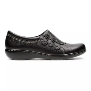 Clarks Women's 7W Black with Stitching Ashland Effie Flats / Dress Shoes NIB