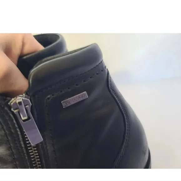 Clarks Womens Black Leather Neva Zip Waterproof Wide Ankle Boots US 11