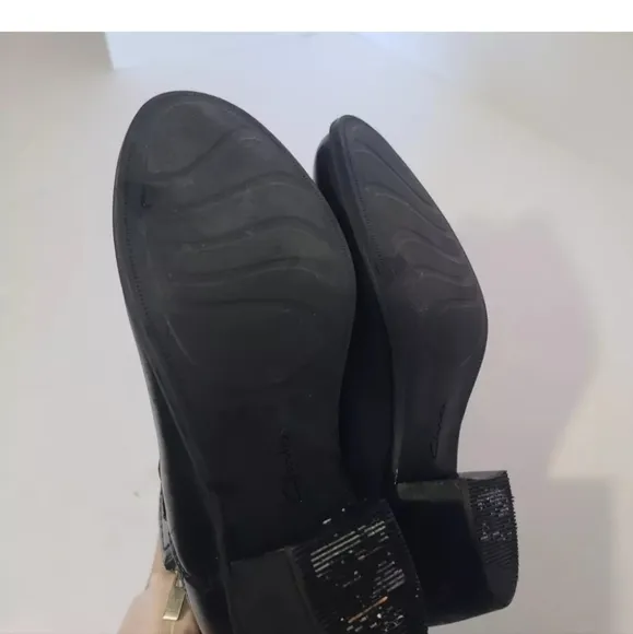 Clarks Womens Black Leather Neva Zip Waterproof Wide Ankle Boots US 11