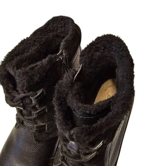 Clarks Women's Cora Chai Ankle Black Boots Size 7
