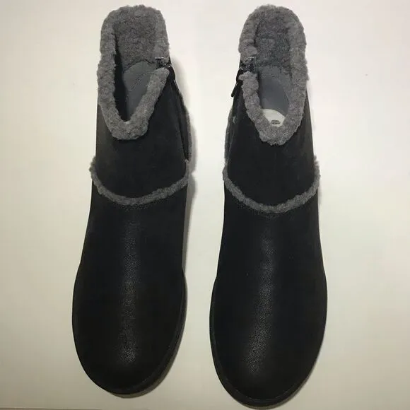 Clarks Cloudsteppers Step Glow Rose Faux Fur Ankle Boots -