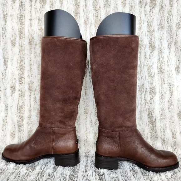 Coach &quot;Bailey Safari&quot; Brown Leather Suede Tall Riding Boot | Women's Size 6.5 B