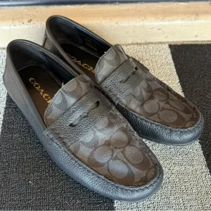 Coach Black Leather Loafers Dress Shoes Size 8.5 Men’s