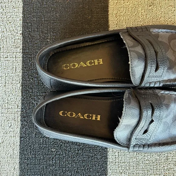 Coach Black Leather Loafers Dress Shoes Size 8.5 Men’s