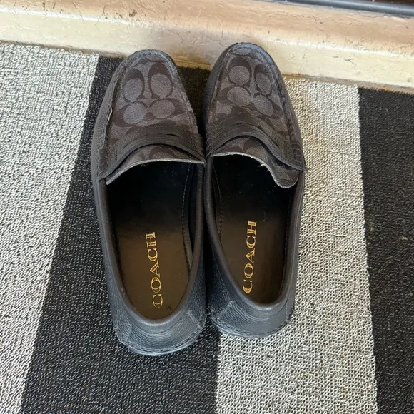 Coach Black Leather Loafers Dress Shoes Size 8.5 Men’s