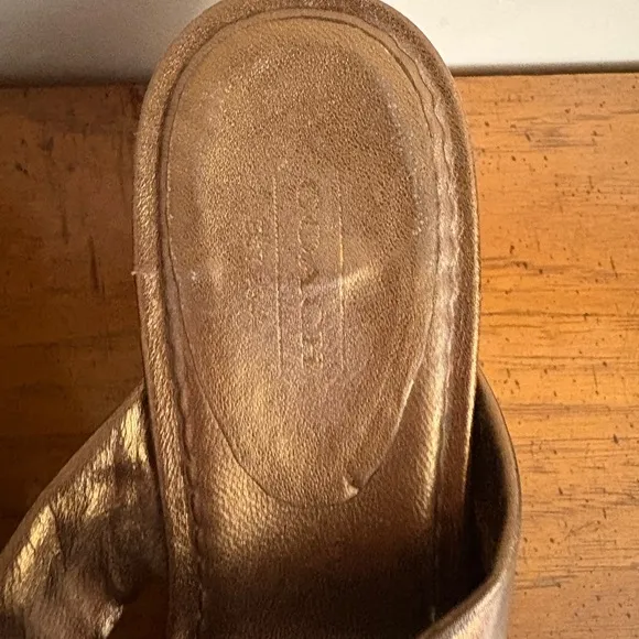Coach Brown Sandals Thong Style Leather