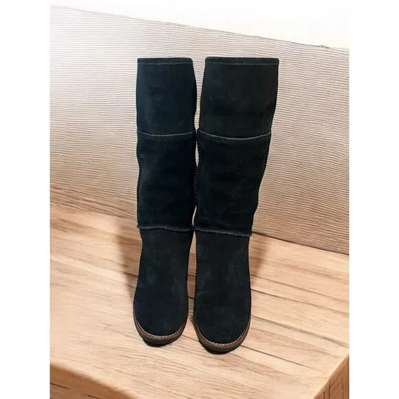 Coach FG1011 Turnlock Suede &amp; Shearling Boot Size 6.5B