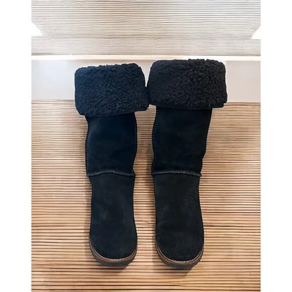 Coach FG1011 Turnlock Suede &amp; Shearling Boot Size 6.5B