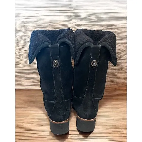 Coach FG1011 Turnlock Suede &amp; Shearling Boot Size 6.5B