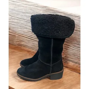 Coach FG1011 Turnlock Suede &amp; Shearling Boot Size 6.5B