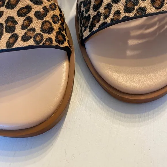 Coach Heather Leopard Print Calf Hair Leather Sandals G4777 US Size 5 B EU‎ 35.5