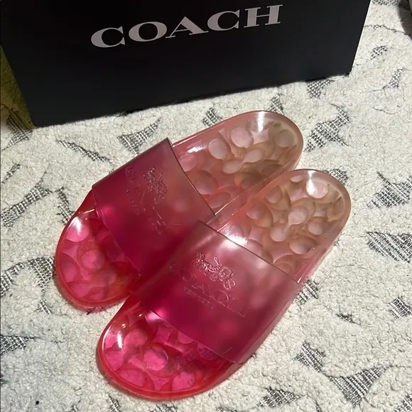 Coach Pink Slide Sandals