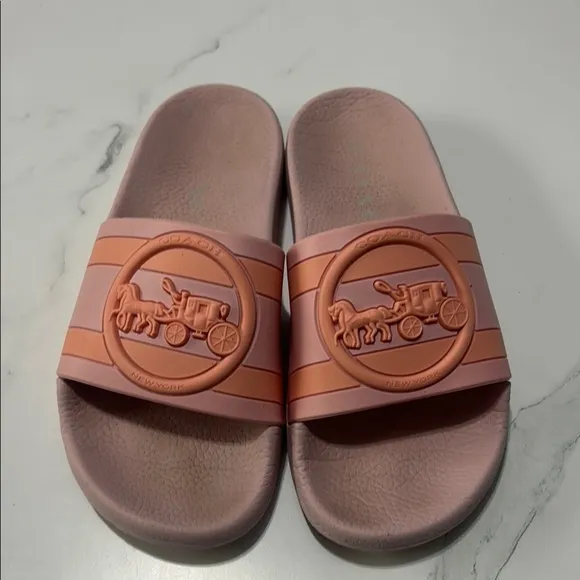 Coach Pink Slide Sandals