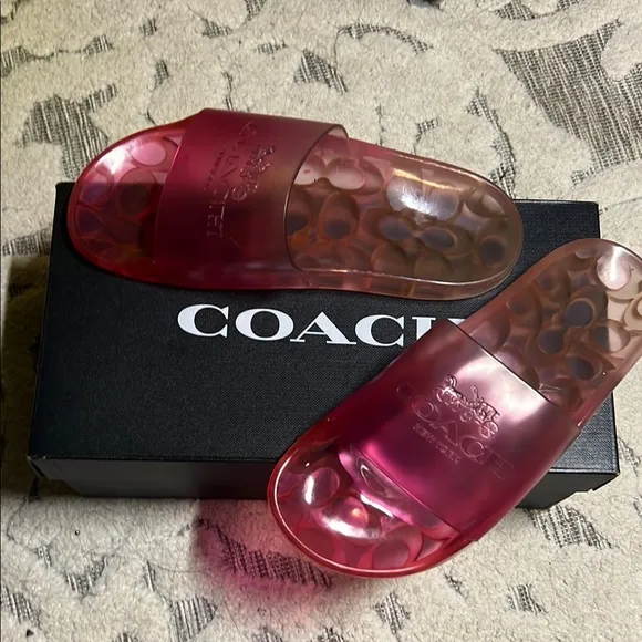 Coach Pink Slide Sandals