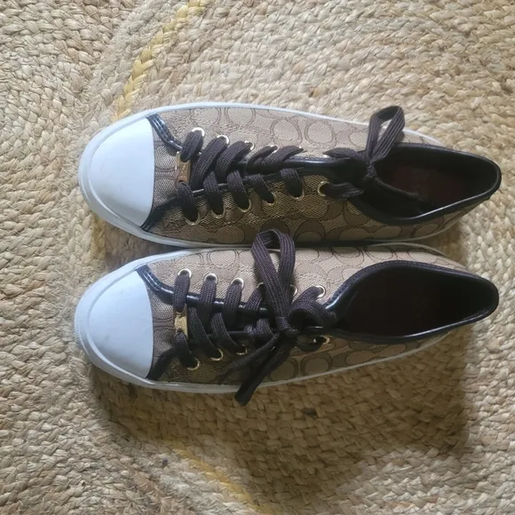 Coach Women's Brown Canvas Sneakers
