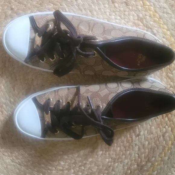 Coach Women's Brown Canvas Sneakers