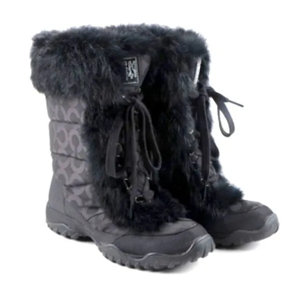 Coach Jennie Rabbit Fur Boots