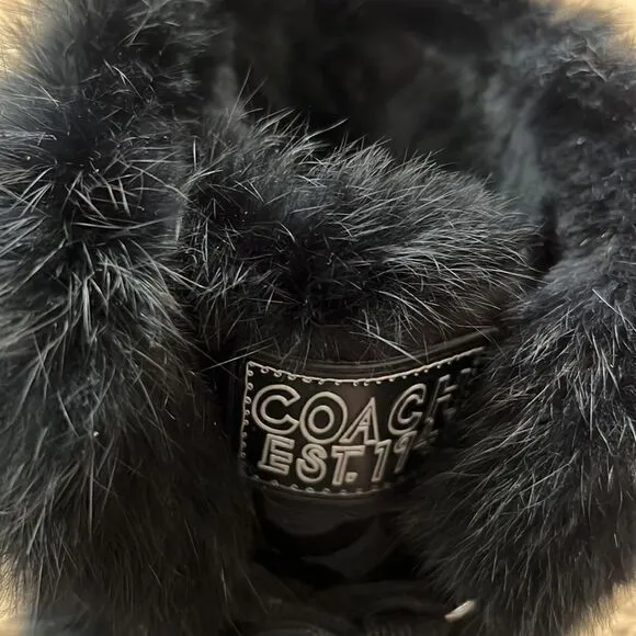 Coach Jennie Rabbit Fur Boots