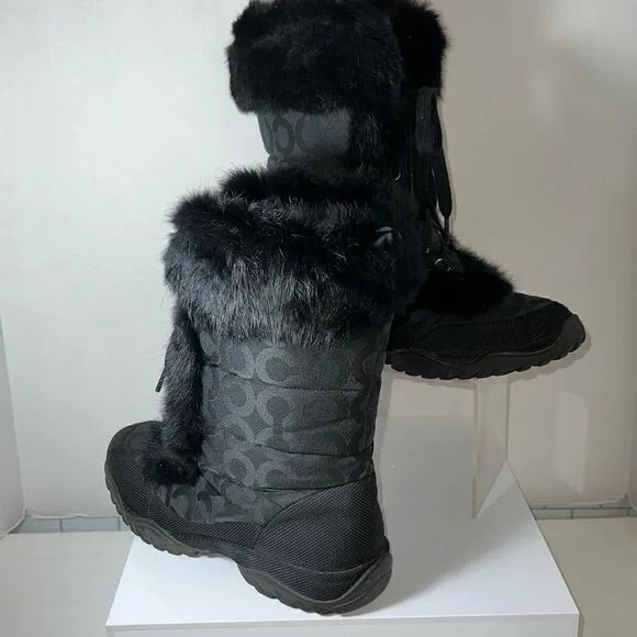 Coach Jennie Rabbit Fur Boots
