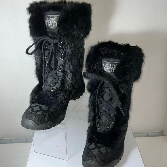 Coach Jennie Rabbit Fur Boots
