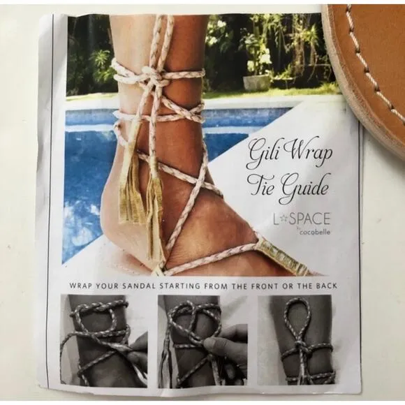Cocobelle L*Space 40 9 Gili Ankle Wrap Braid Sandals Sand Gladiator