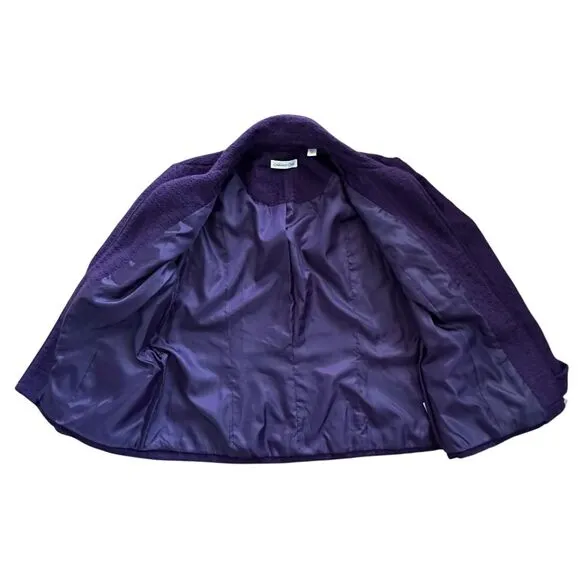 Coldwater Creek Women's Deep Purple, Front Zip Pockets, Fold Cuffs, Lined, Blaze