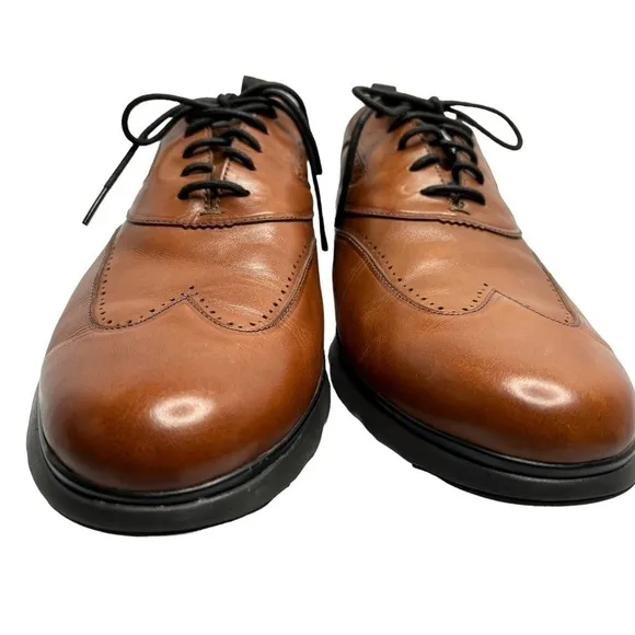 COLE HAAN 3.Zerogrand Wingtip Oxford Leather British Tan Men's Shoes Size 12M
