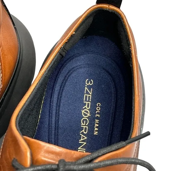 COLE HAAN 3.Zerogrand Wingtip Oxford Leather British Tan Men's Shoes Size 12M