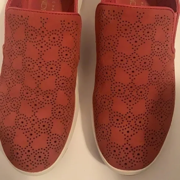 Cole Haan Grand Pro paisley perforated mineral red nubuck slip on loafer sneaker