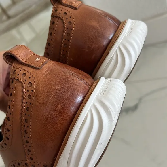 Cole Haan GrandEvolution OS Wingtip Oxford Shoes Woodbury Brown Leather 8.5W