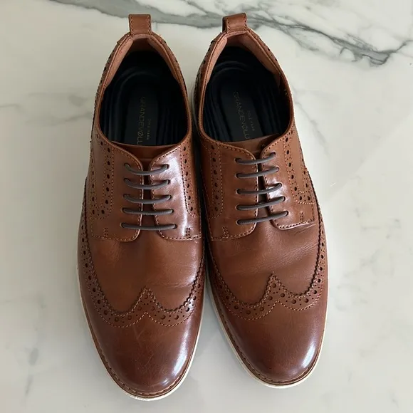Cole Haan GrandEvolution OS Wingtip Oxford Shoes Woodbury Brown Leather 8.5W