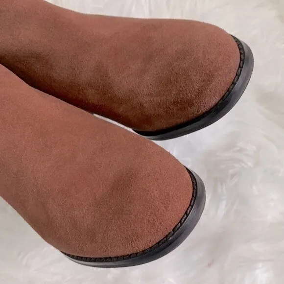 Cole Haan Haidyn Scotch Suede Leather Block Heel Ankle Boots Booties Sz 7