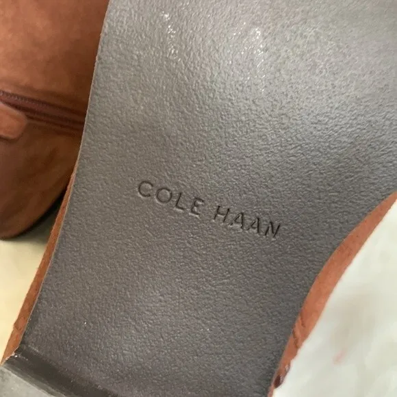 Cole Haan Haidyn Scotch Suede Leather Block Heel Ankle Boots Booties Sz 7