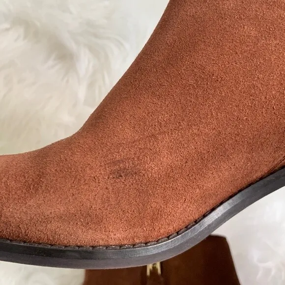 Cole Haan Haidyn Scotch Suede Leather Block Heel Ankle Boots Booties Sz 7