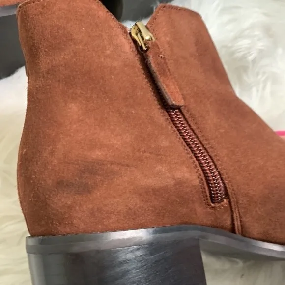 Cole Haan Haidyn Scotch Suede Leather Block Heel Ankle Boots Booties Sz 7