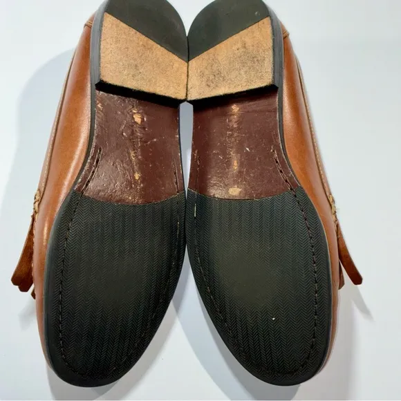 Cole Haan Kiltie Tassel Loafers Shoes 13M Preppy Ivy League Brown Leather