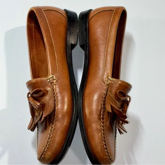 Cole Haan Kiltie Tassel Loafers Shoes 13M Preppy Ivy League Brown Leather