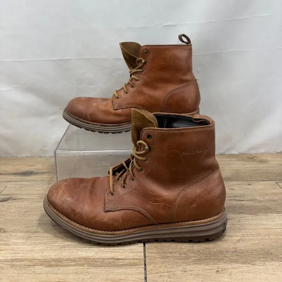 Cole Haan Lockridge Waterproof Plain Toe Boots- C23212- Woodbury/Brown  10 M