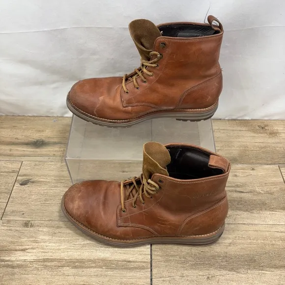 Cole Haan Lockridge Waterproof Plain Toe Boots- C23212- Woodbury/Brown  10 M