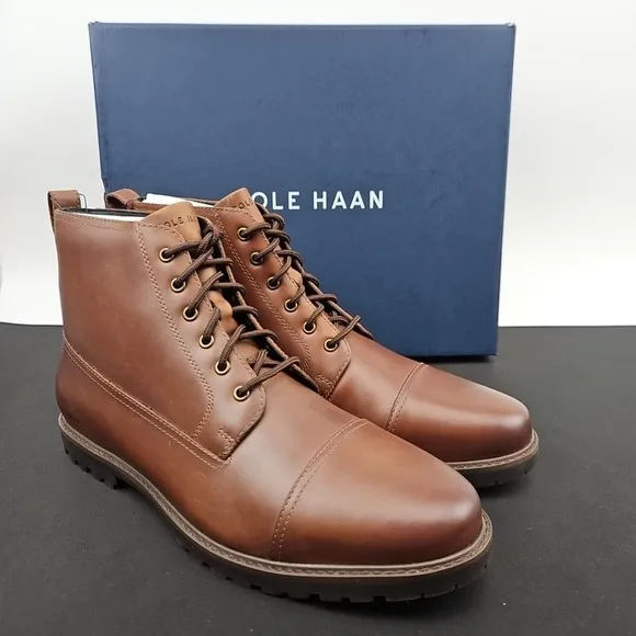 Cole Haan Men's Original Grand  Lug Boots Brown (Bayou‎ Color) Size 10.5 New