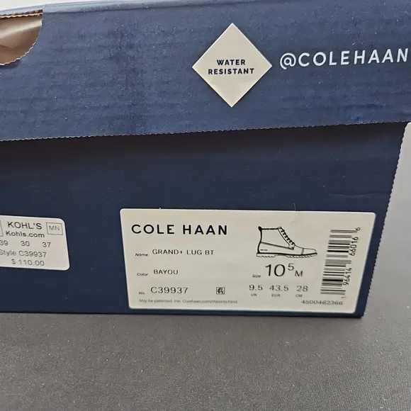 Cole Haan Men's Original Grand  Lug Boots Brown (Bayou‎ Color) Size 10.5 New