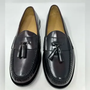 Cole Haan Mens Shoes Size 10 D Leather Pinch Tassel Loafers Burgundy Slip On NEW