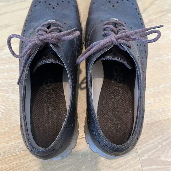 Cole Haan Men's Zerogrand Wingtip Oxfords Dark Brown Java Cobblestone Shoes 11
