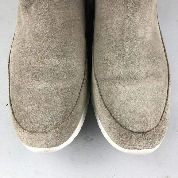 Cole Haan Women's Size 9.5B Grand.OS Brown Taupe Suede Waterproof Booties Boots