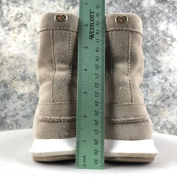 Cole Haan Women's Size 9.5B Grand.OS Brown Taupe Suede Waterproof Booties Boots
