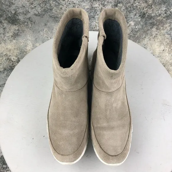 Cole Haan Women's Size 9.5B Grand.OS Brown Taupe Suede Waterproof Booties Boots